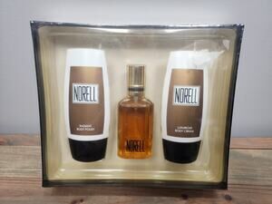 Norell Perfume Gift Set 3.3oz EDT Spray + Body Cream + Polish - Sealed Rare